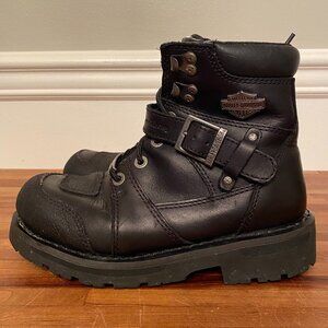 Harley-Davidson Berkner Black Motorcycle Boots Womens Size 7